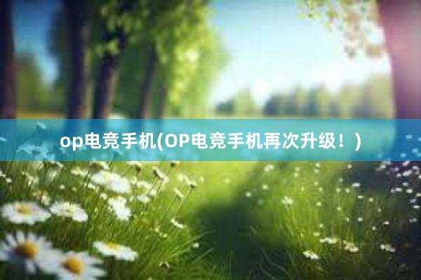 op电竞手机(OP电竞手机再次升级！)