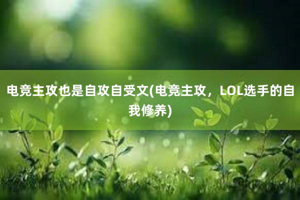 电竞主攻也是自攻自受文(电竞主攻，LOL选手的自我修养)