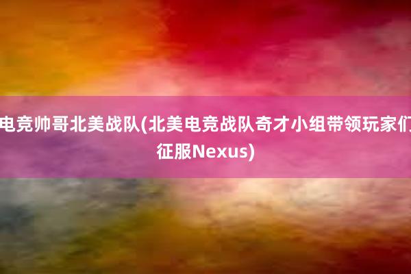 电竞帅哥北美战队(北美电竞战队奇才小组带领玩家们征服Nexus)