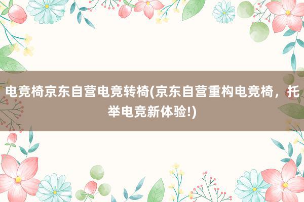 电竞椅京东自营电竞转椅(京东自营重构电竞椅，托举电竞新体验!)