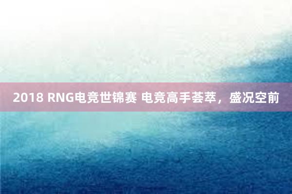 2018 RNG电竞世锦赛 电竞高手荟萃，盛况空前