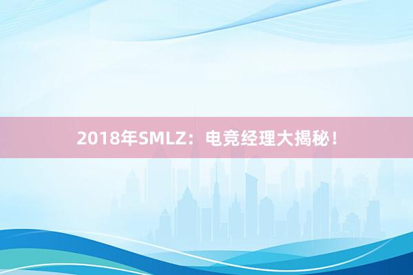 2018年SMLZ：电竞经理大揭秘！