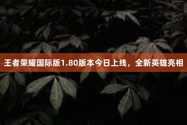 王者荣耀国际版1.80版本今日上线，全新英雄亮相