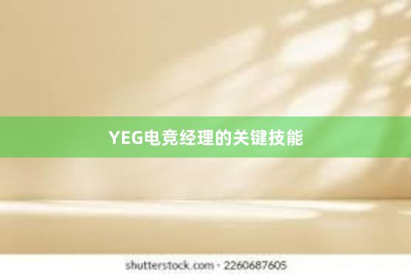 YEG电竞经理的关键技能