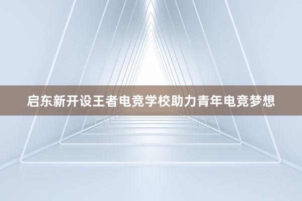 启东新开设王者电竞学校助力青年电竞梦想