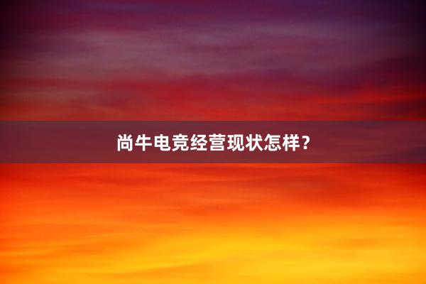 尚牛电竞经营现状怎样？