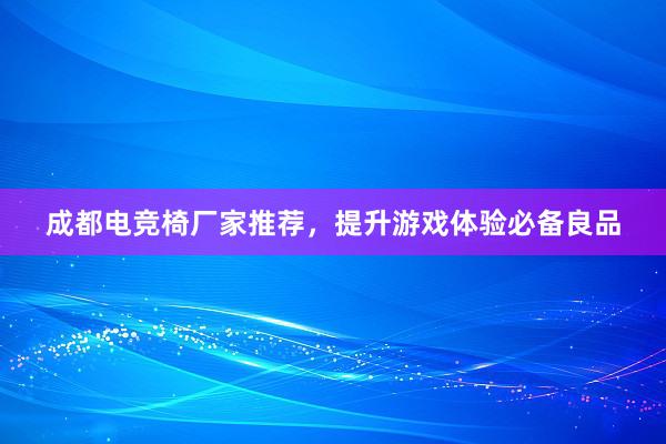 成都电竞椅厂家推荐，提升游戏体验必备良品