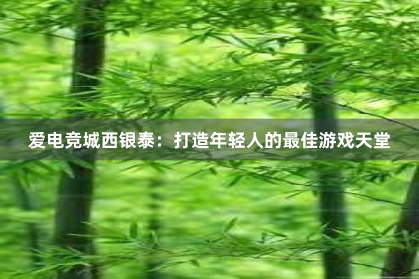 爱电竞城西银泰：打造年轻人的最佳游戏天堂