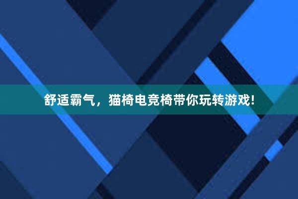 舒适霸气，猫椅电竞椅带你玩转游戏!