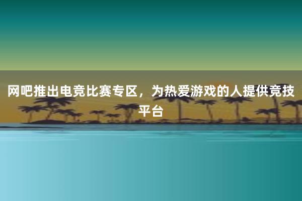 网吧推出电竞比赛专区，为热爱游戏的人提供竞技平台