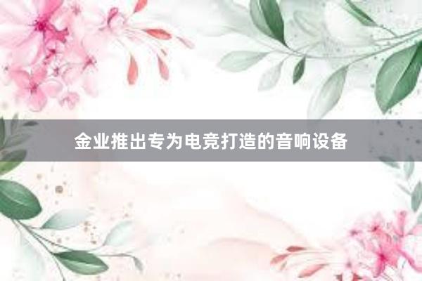 金业推出专为电竞打造的音响设备