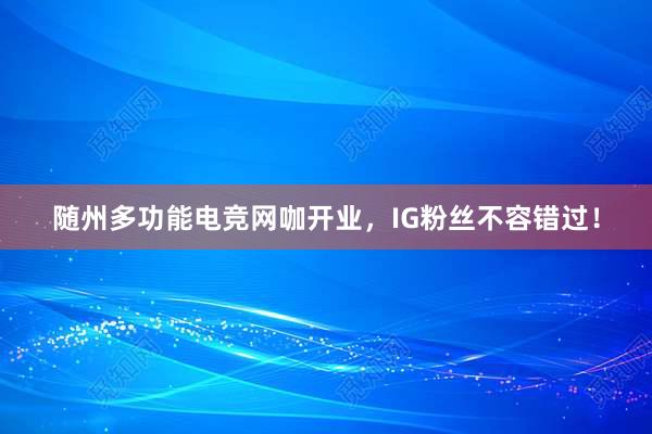 随州多功能电竞网咖开业，IG粉丝不容错过！